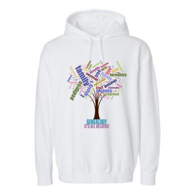 Genealogy Is All Relative Family Historian Gift Garment-Dyed Fleece Hoodie