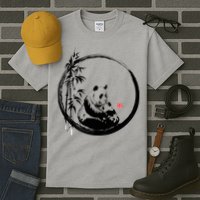Giant Panda Bamboo Japanese Ink Painting Tall T-Shirt