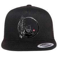 Giant Panda Bamboo Japanese Ink Painting Flatbill Hat