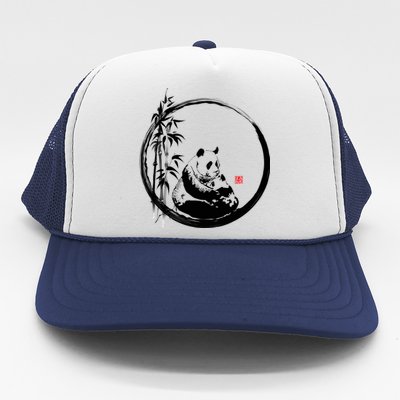 Giant Panda Bamboo Japanese Ink Painting Trucker Hat