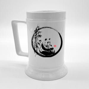 Giant Panda Bamboo Japanese Ink Painting Beer Stein