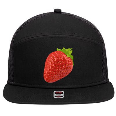 Giant Strawberry 7 Panel Mesh Trucker Snapback Hat