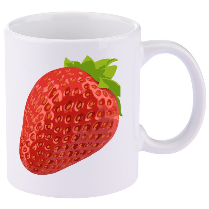 Giant Strawberry 11oz C Handle Ceramic Mug