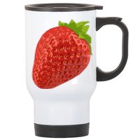 Giant Strawberry Stainless Steel Travel Mug