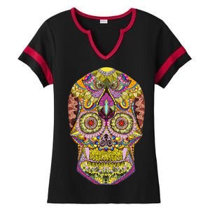 Giant Sugar Floral Sugar Skull Ladies Halftime Notch Neck Tee