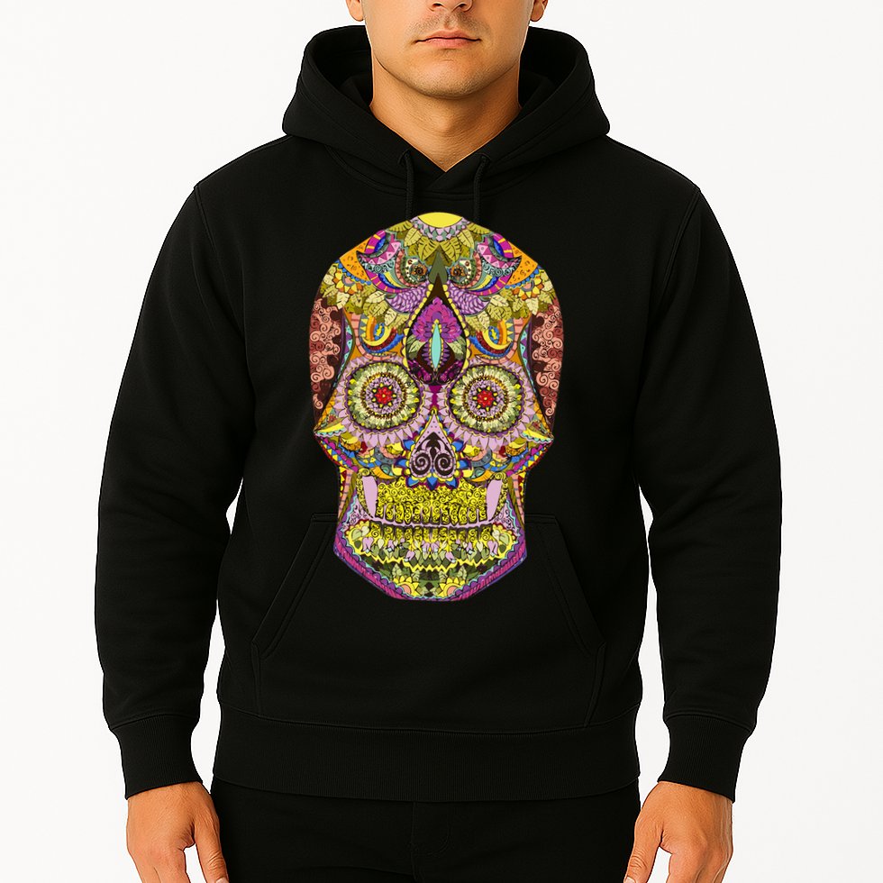 Giant Sugar Floral Sugar Skull Hoodie