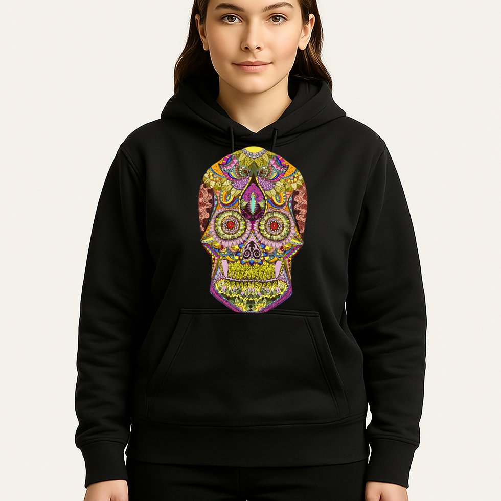 Giant Sugar Floral Sugar Skull Hoodie