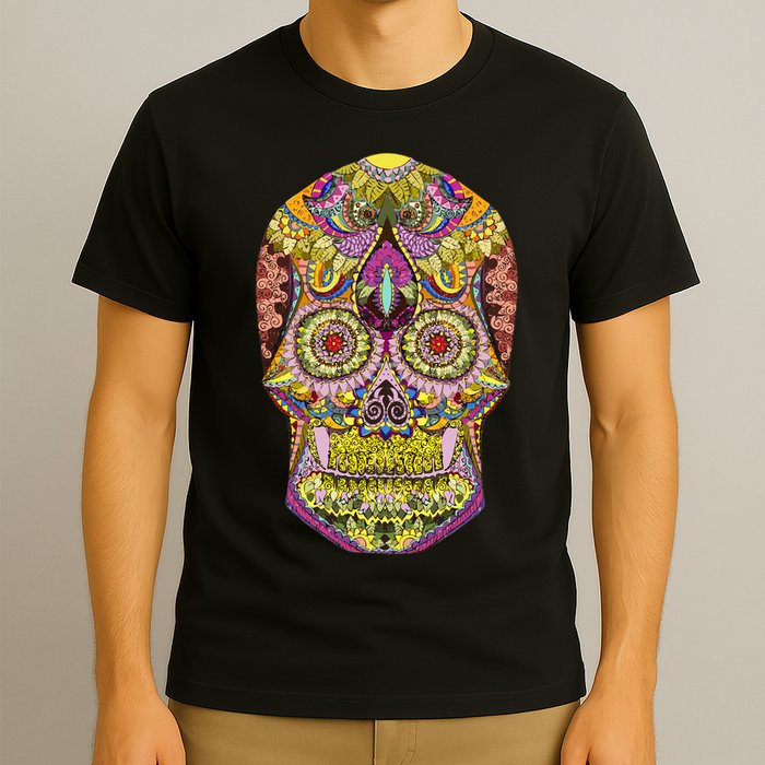 Giant Sugar Floral Sugar Skull T-Shirt