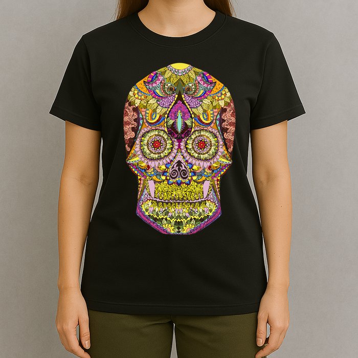 Giant Sugar Floral Sugar Skull T-Shirt