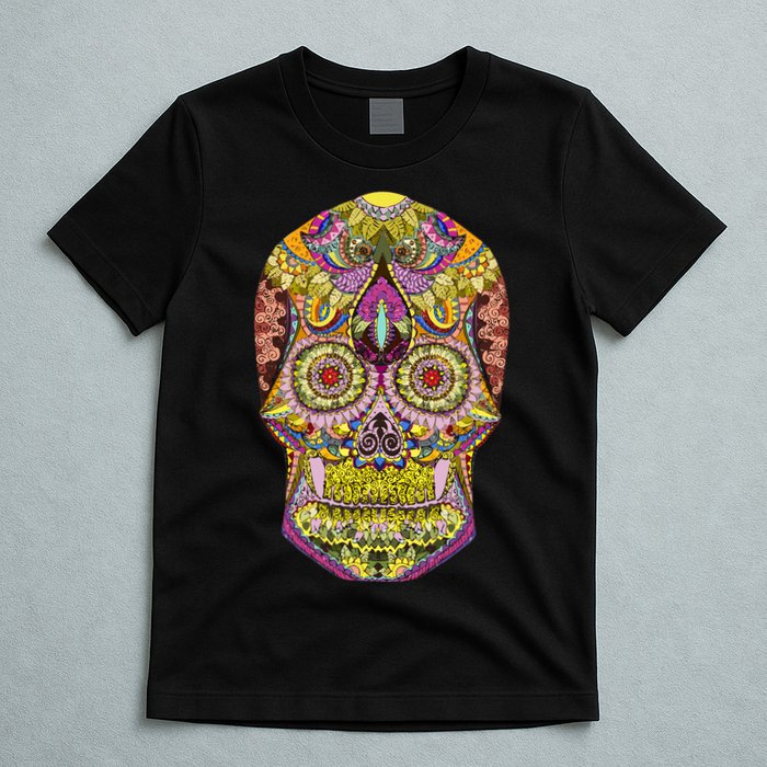 Giant Sugar Floral Sugar Skull T-Shirt