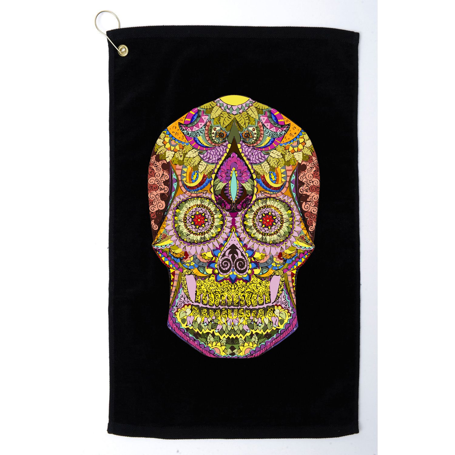 Giant Sugar Floral Sugar Skull Golf Towel