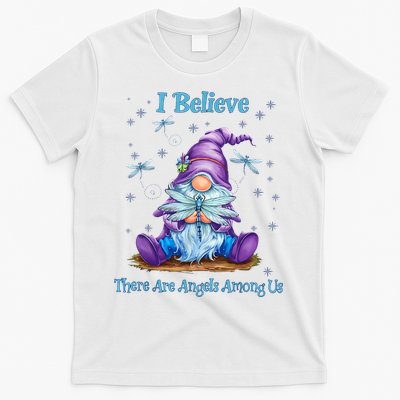 Gnome I Believe There Are Angels Among Us Dragonfly T-Shirt