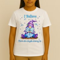 Gnome I Believe There Are Angels Among Us Dragonfly T-Shirt