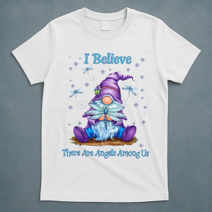 Gnome I Believe There Are Angels Among Us Dragonfly T-Shirt