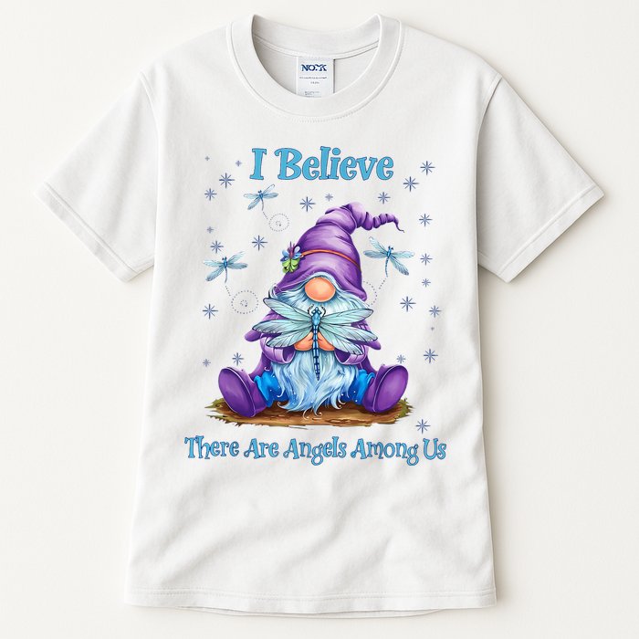Gnome I Believe There Are Angels Among Us Dragonfly Tall T-Shirt