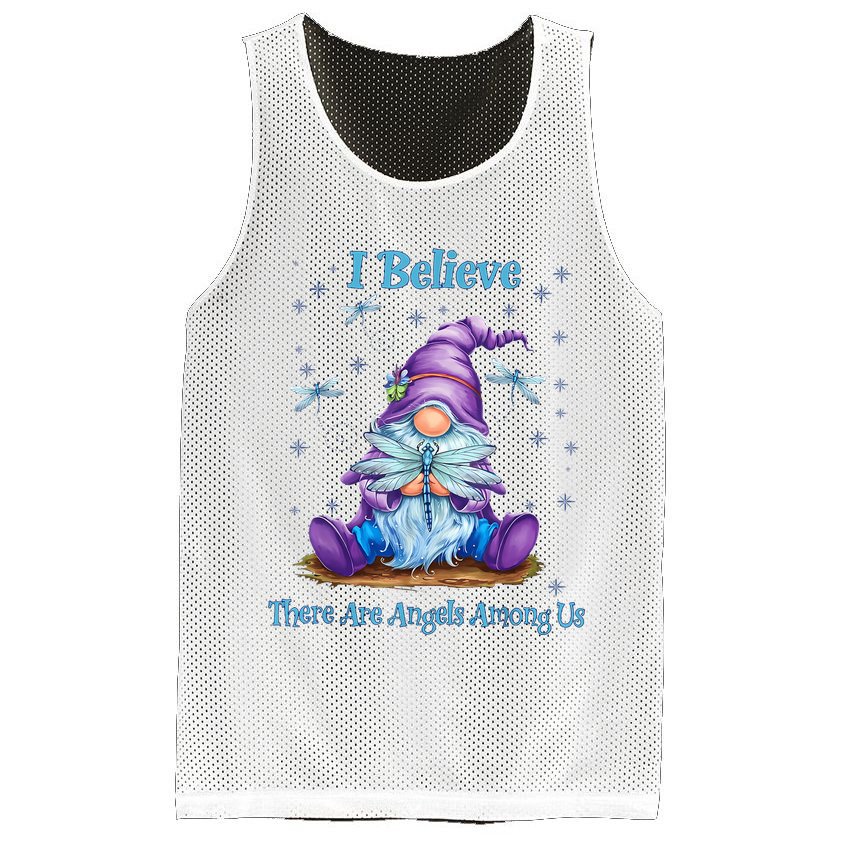 Gnome I Believe There Are Angels Among Us Dragonfly Mesh Reversible Basketball Jersey Tank
