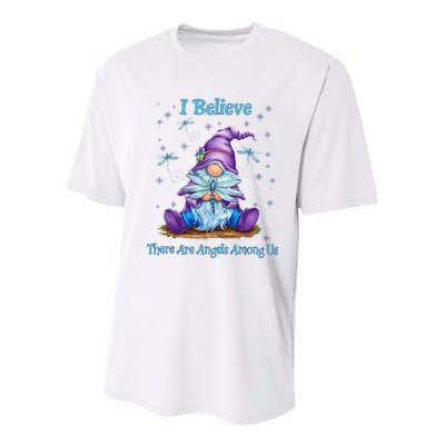 Gnome I Believe There Are Angels Among Us Dragonfly Youth Performance Sprint T-Shirt