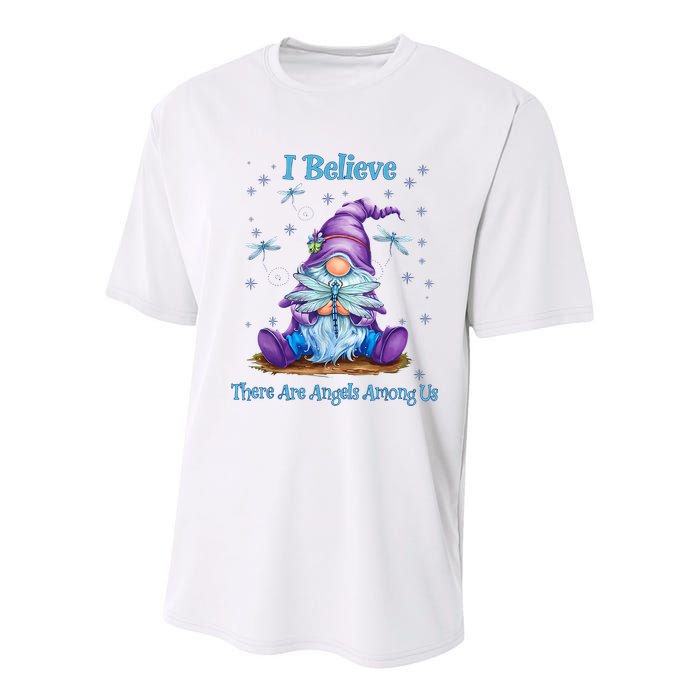 Gnome I Believe There Are Angels Among Us Dragonfly Youth Performance Sprint T-Shirt