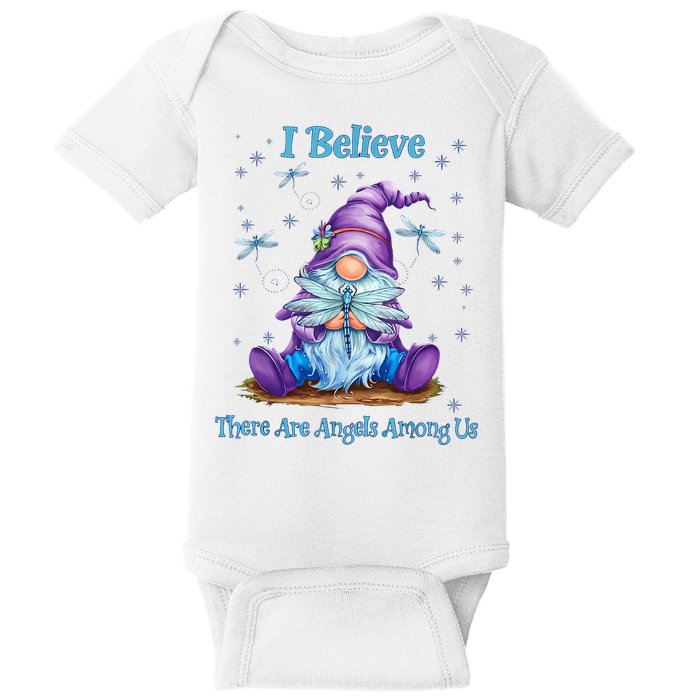 Gnome I Believe There Are Angels Among Us Dragonfly Baby Bodysuit