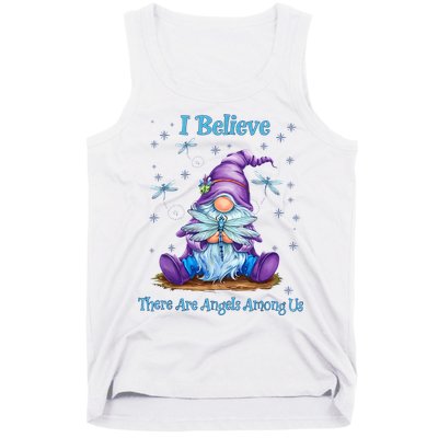 Gnome I Believe There Are Angels Among Us Dragonfly Tank Top