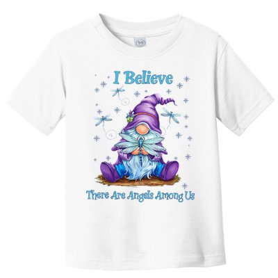 Gnome I Believe There Are Angels Among Us Dragonfly Toddler T-Shirt