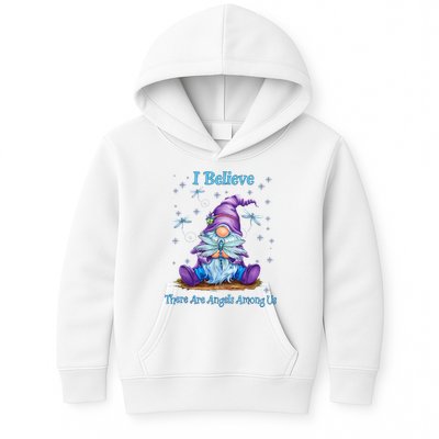 Gnome I Believe There Are Angels Among Us Dragonfly Kids Hoodie