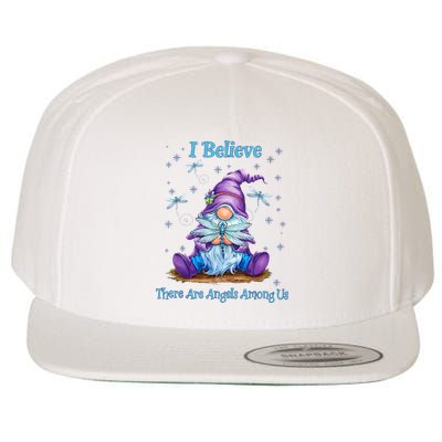 Gnome I Believe There Are Angels Among Us Dragonfly Wool Snapback Cap