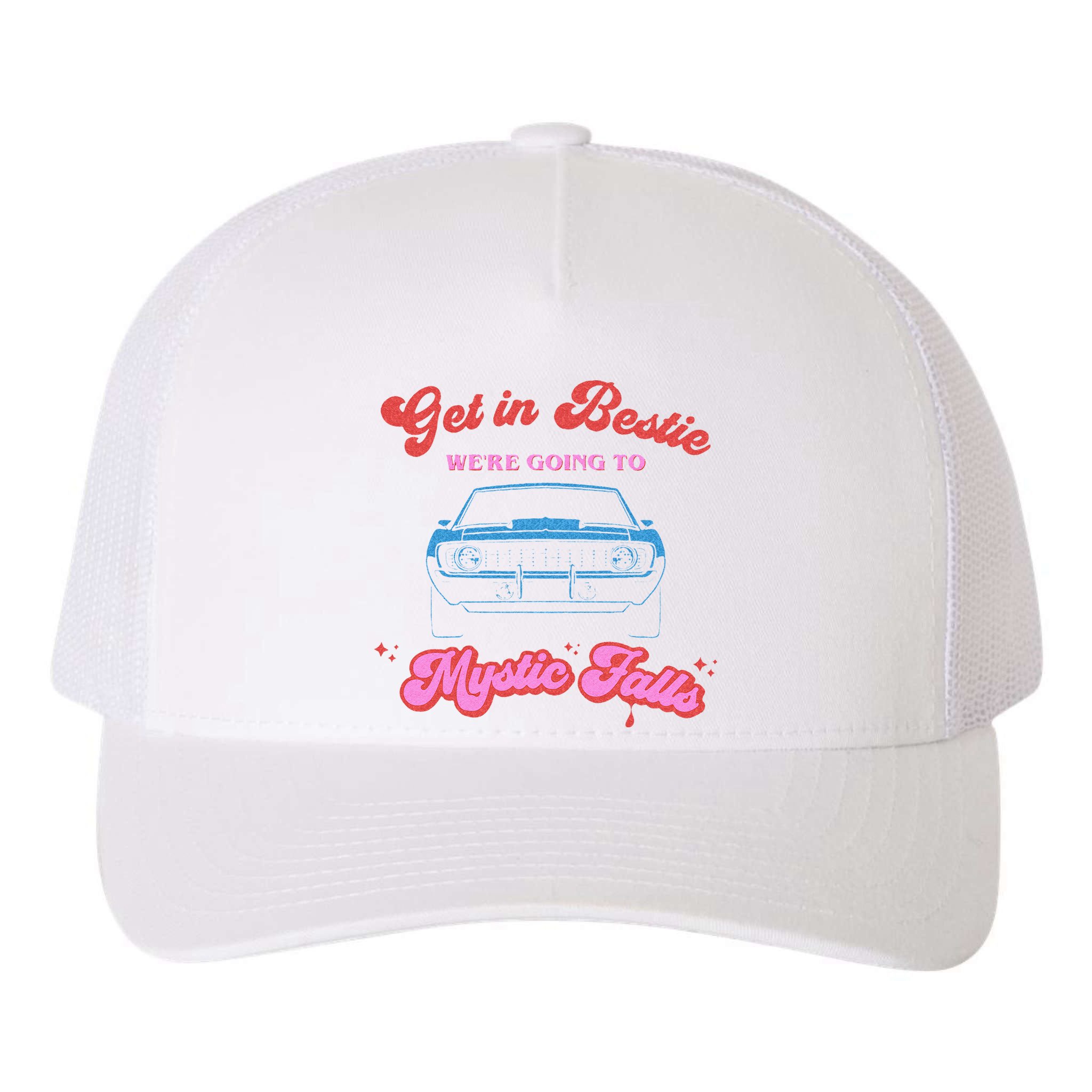 Get In Bestie Were Going To Mystic Falls Virginia Vervain Yupoong Adult 5-Panel Trucker Hat