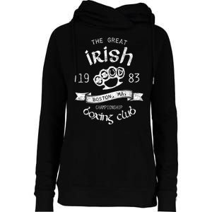 Great Irish Boston St Patricks Boxing Club Fighting Pub Gift Womens Funnel Neck Pullover Hood