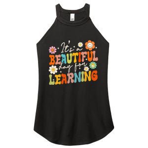 Groovy Its Beautiful Day For Learning Back To School Teacher Women's Perfect Tri Rocker Tank