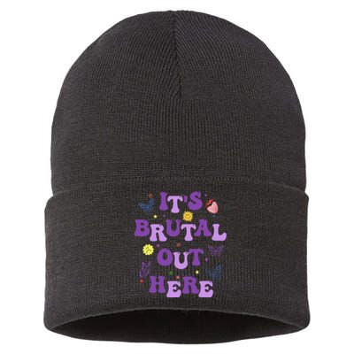 God ItS Brutal Out Here Music Lover Fun Sustainable Knit Beanie