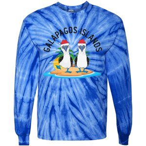 Galapagos Islands Blue Footed Booby Bird Christmas Tie-Dye Long Sleeve Shirt