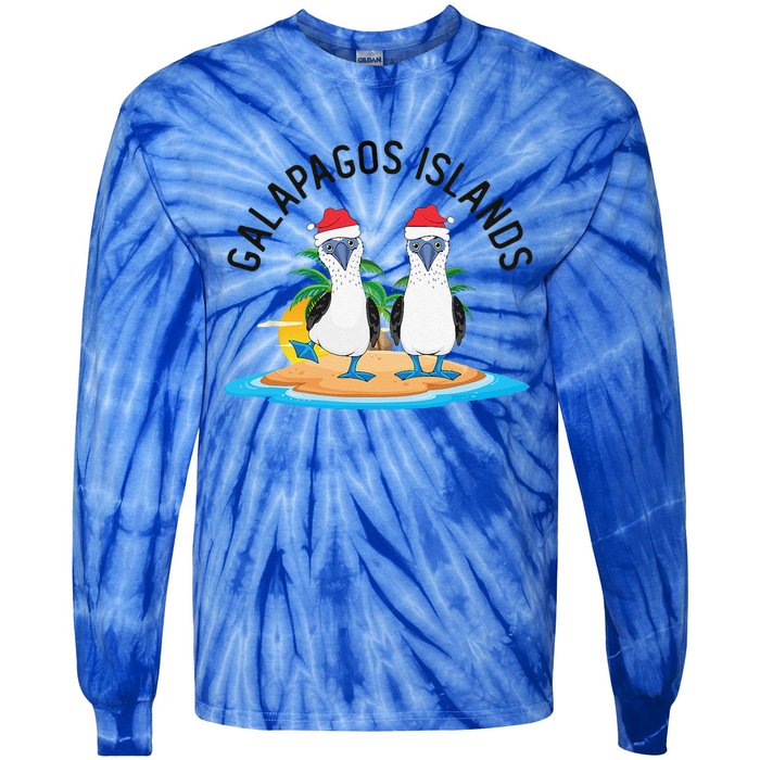 Galapagos Islands Blue Footed Booby Bird Christmas Tie-Dye Long Sleeve Shirt