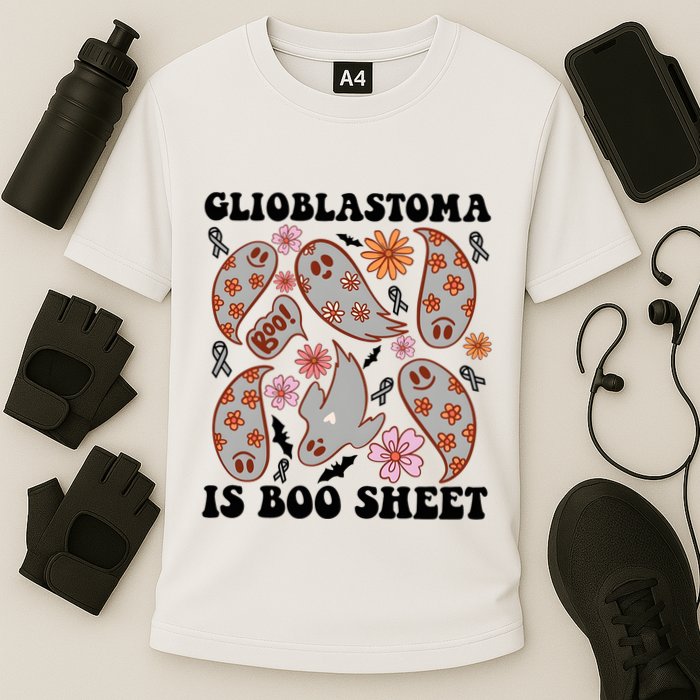 Glioblastoma Is Boo Sheet Brain Cancer Warrior Cooling Performance Crew T-Shirt