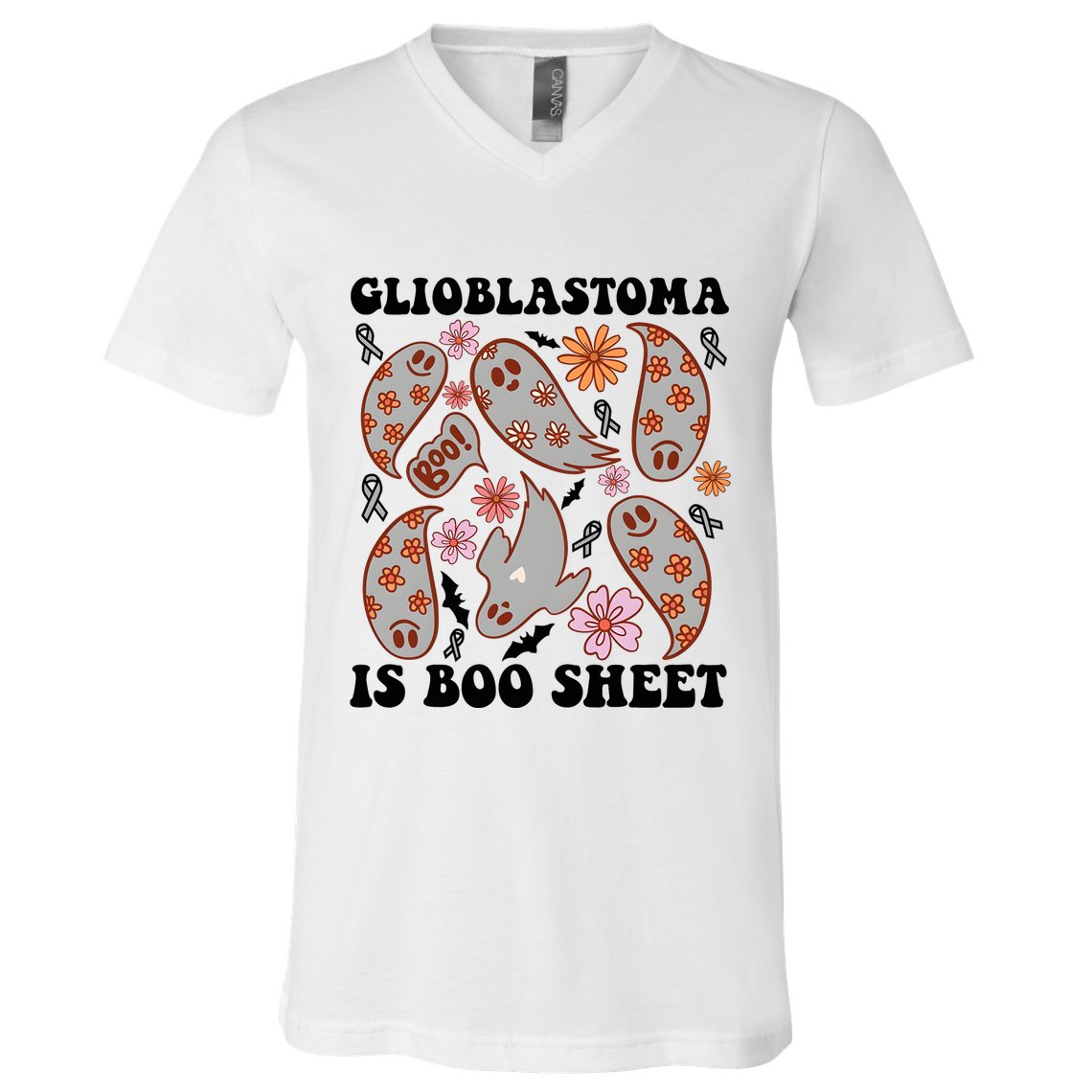 Glioblastoma Is Boo Sheet Brain Cancer Warrior V-Neck T-Shirt