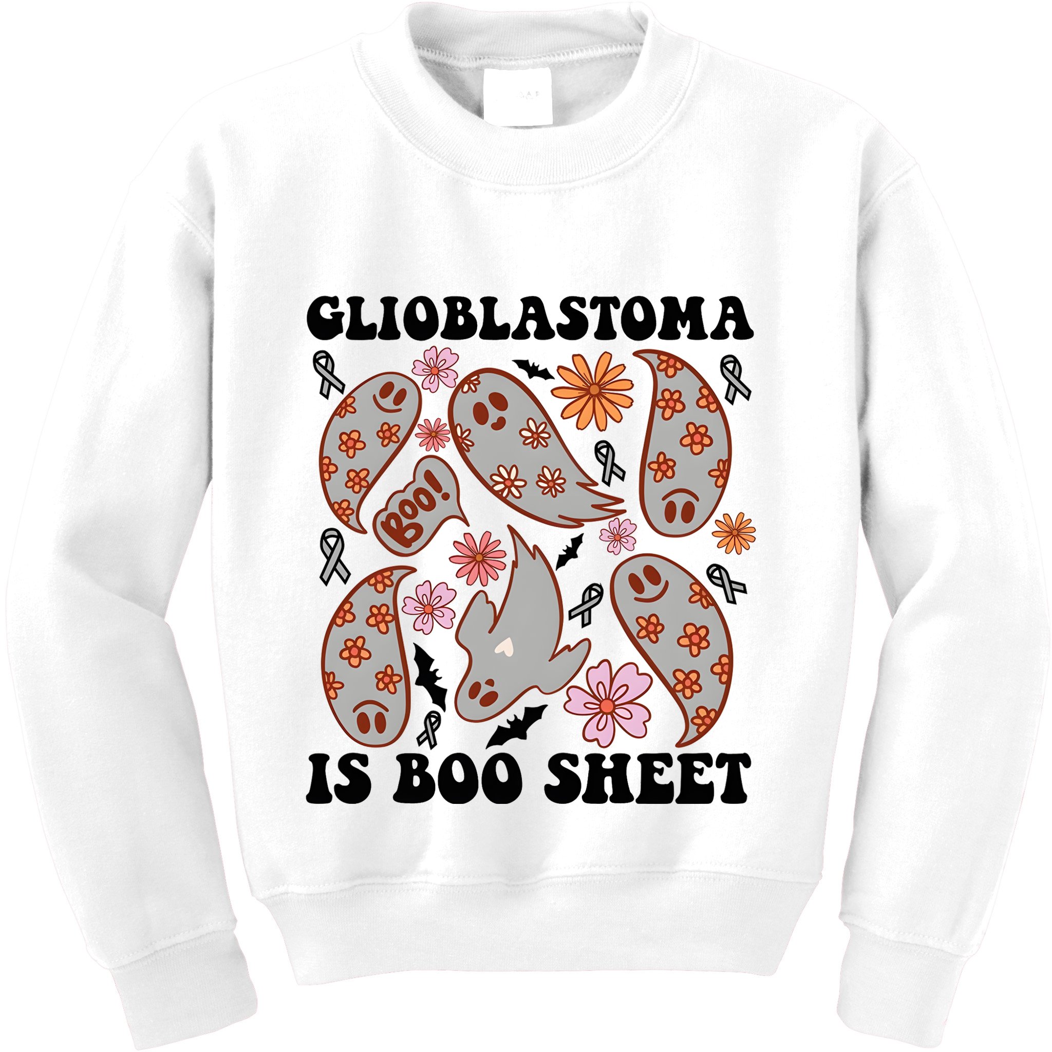 Glioblastoma Is Boo Sheet Brain Cancer Warrior Kids Sweatshirt