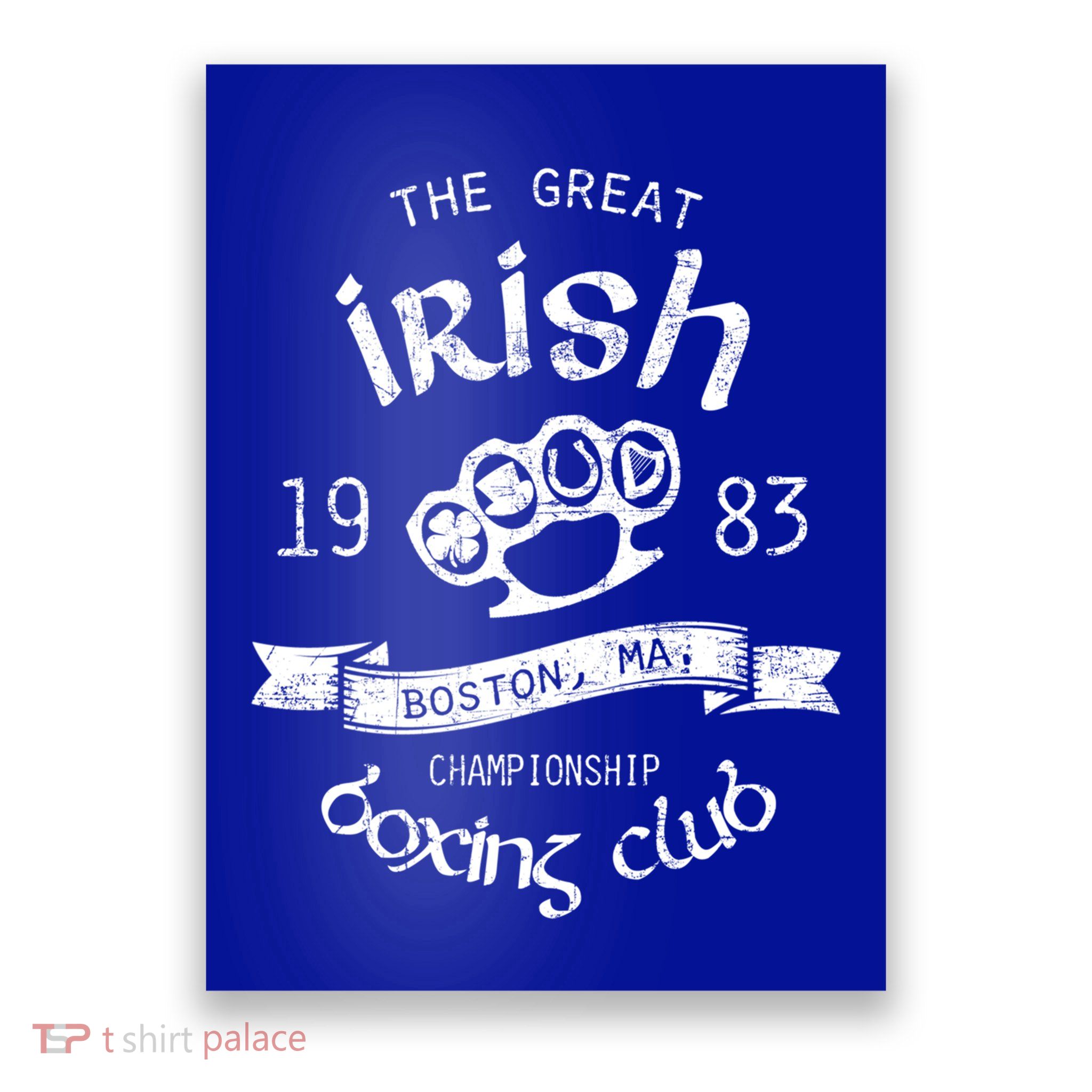 Great Irish Boston St PatrickS Boxing Club Fighting Pub Gift Poster