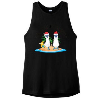 Galapagos Islands Blue Footed Booby Bird Christmas Ladies PosiCharge Tri-Blend Wicking Tank