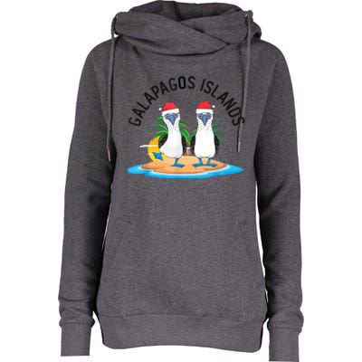 Galapagos Islands Blue Footed Booby Bird Christmas Womens Funnel Neck Pullover Hood