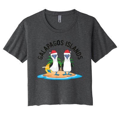 Galapagos Islands Blue Footed Booby Bird Christmas Women's Crop Top Tee