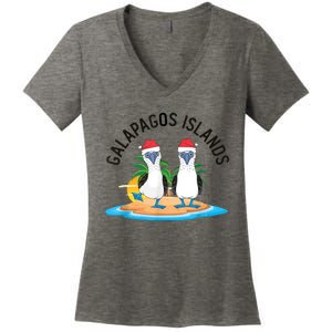 Galapagos Islands Blue Footed Booby Bird Christmas Women's V-Neck T-Shirt