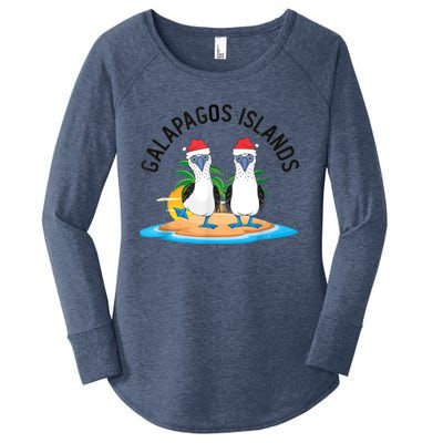 Galapagos Islands Blue Footed Booby Bird Christmas Women's Perfect Tri Tunic Long Sleeve Shirt