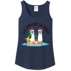 Galapagos Islands Blue Footed Booby Bird Christmas Ladies Essential Tank