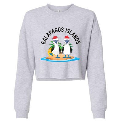 Galapagos Islands Blue Footed Booby Bird Christmas Cropped Pullover Crew