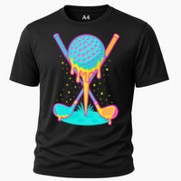 Golf Ice Cream Drip Golfing Golfer Cooling Performance Crew T-Shirt