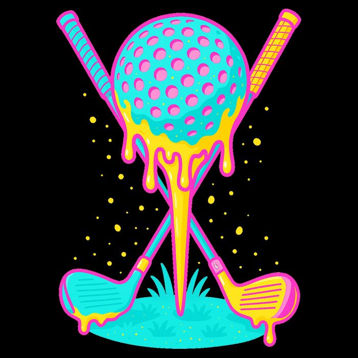 Golf Ice Cream Drip Golfing Golfer Cooling Performance Crew T-Shirt