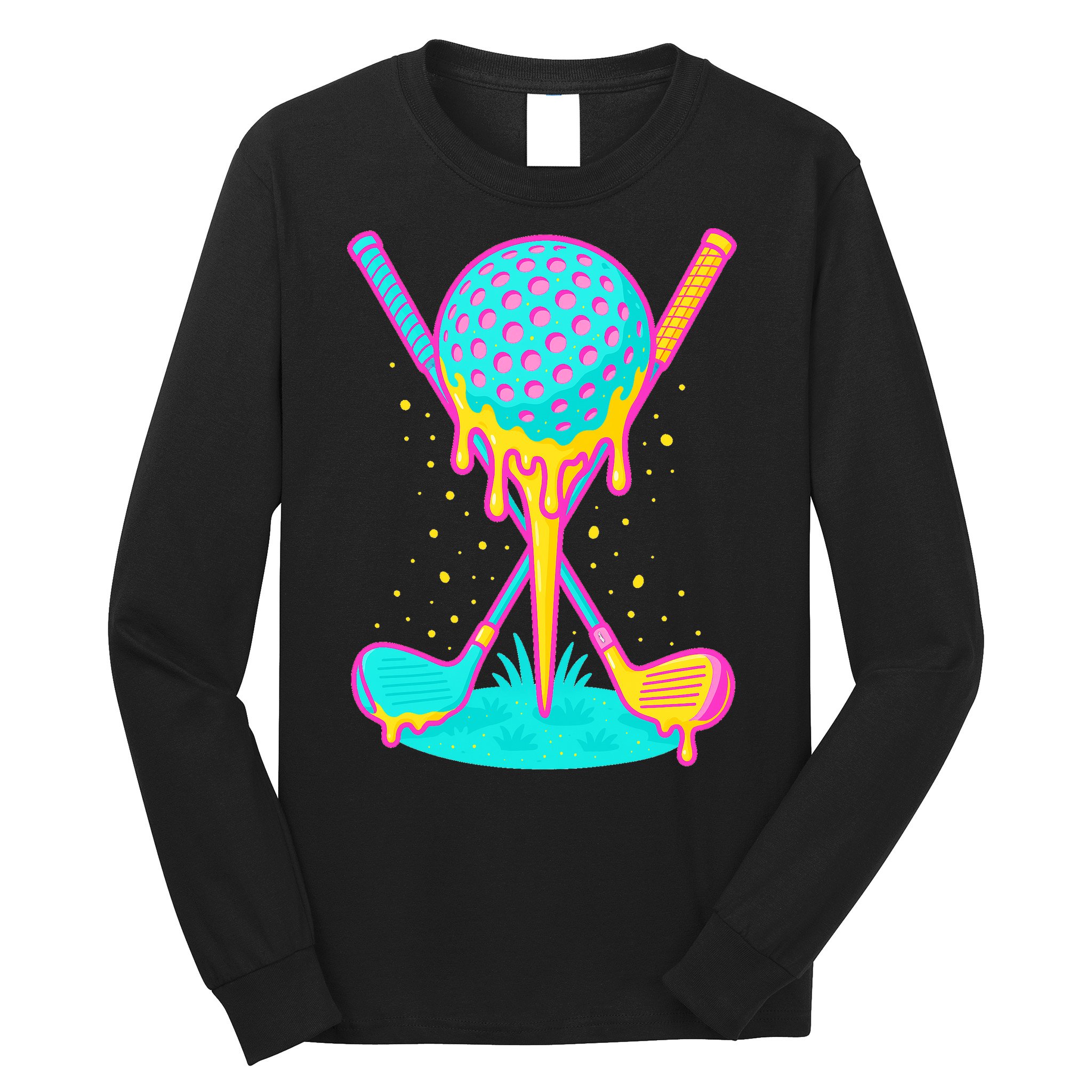 Golf Ice Cream Drip Golfing Golfer Long Sleeve Shirt