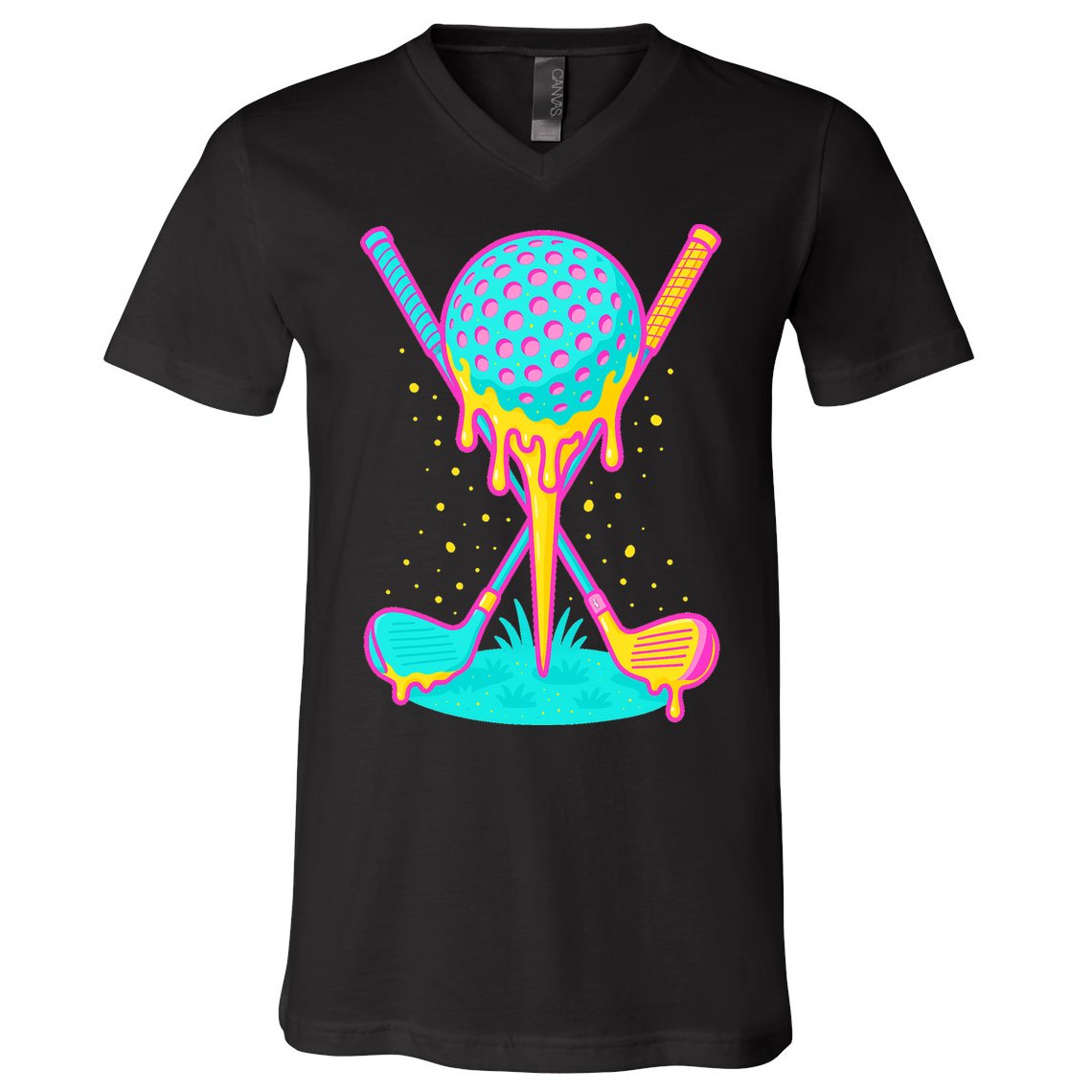 Golf Ice Cream Drip Golfing Golfer V-Neck T-Shirt