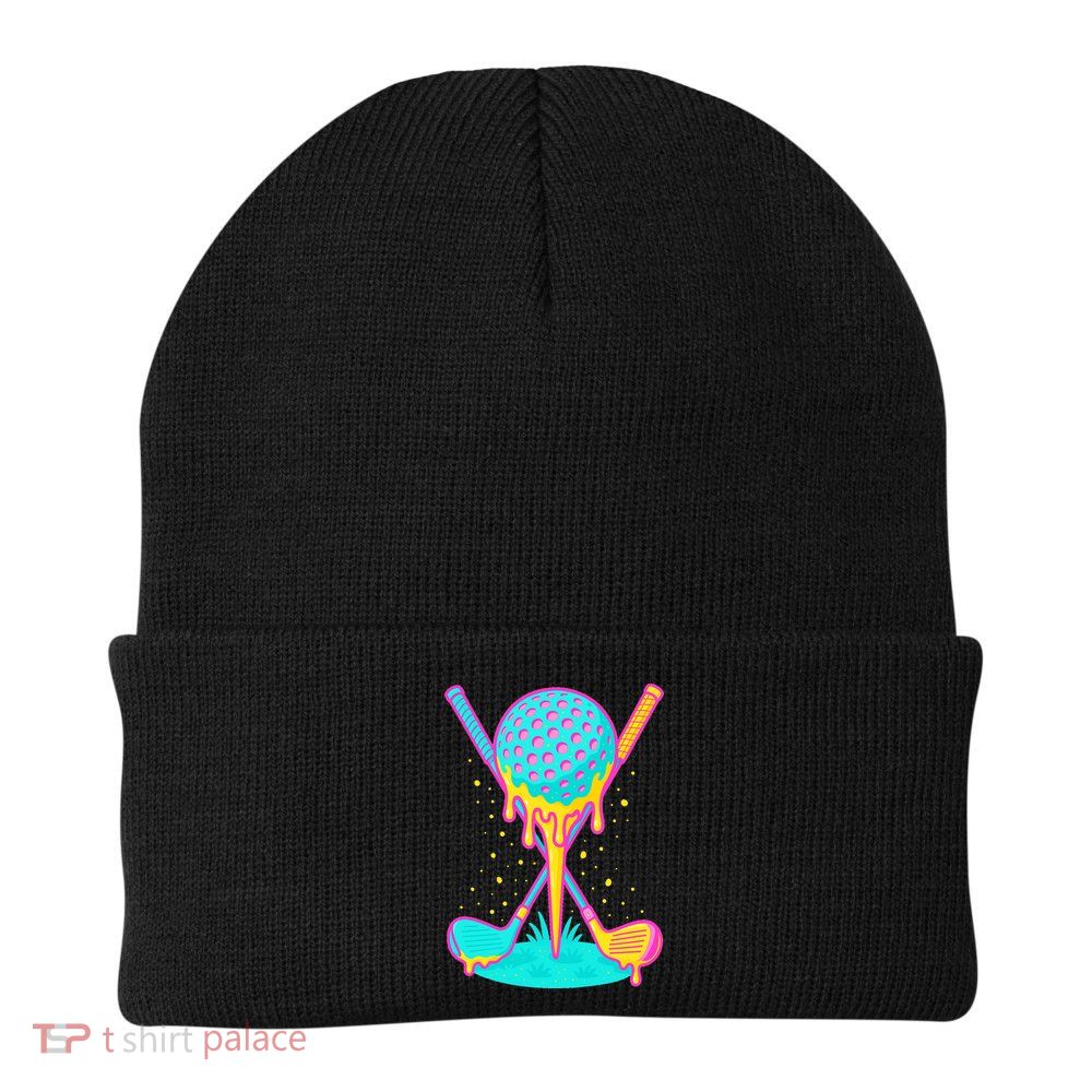 Golf Ice Cream Drip Golfing Golfer Beanie
