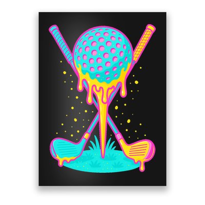 Golf Ice Cream Drip Golfing Golfer Poster